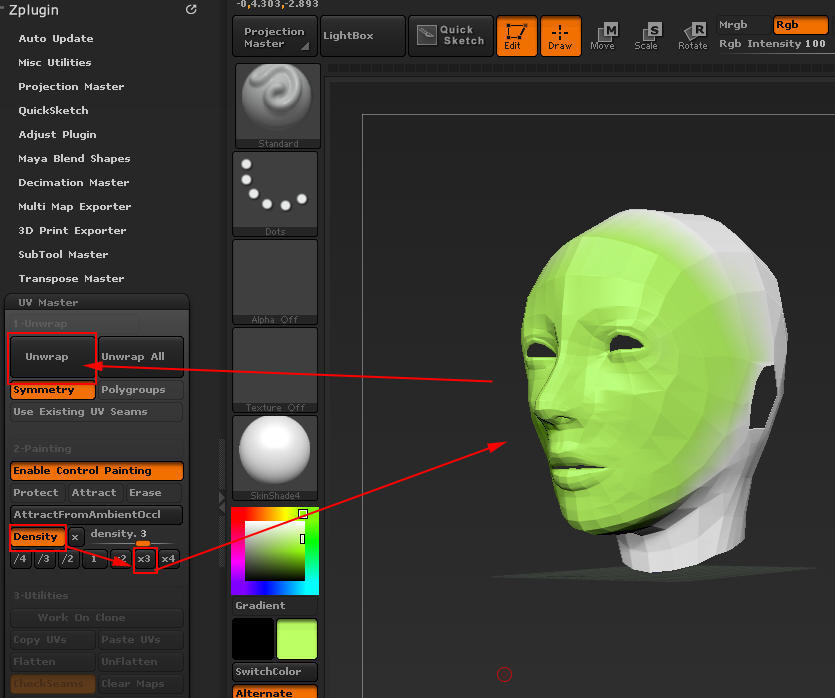 Zbrush Uvmaster Maya Uv